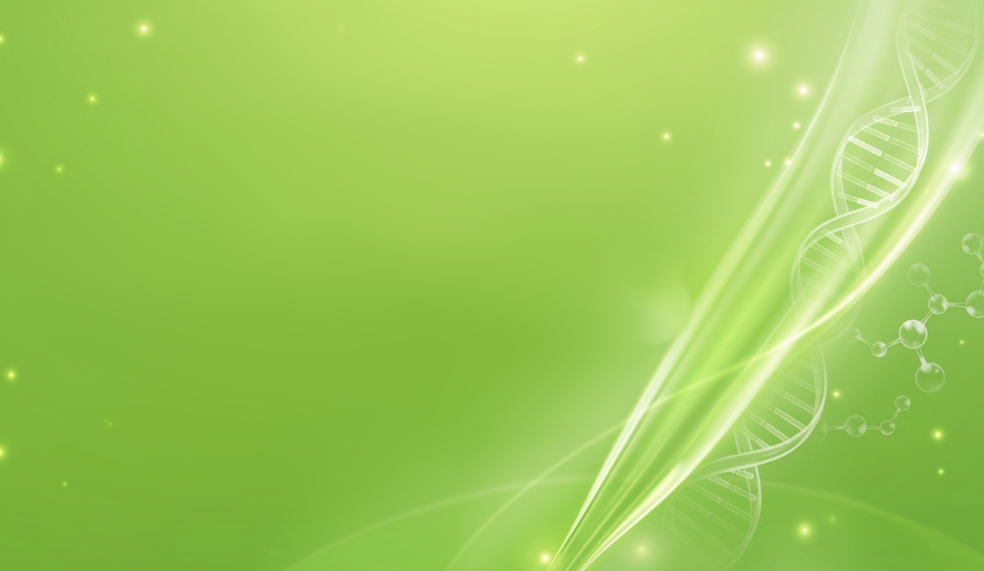 Green background with DNA double helix